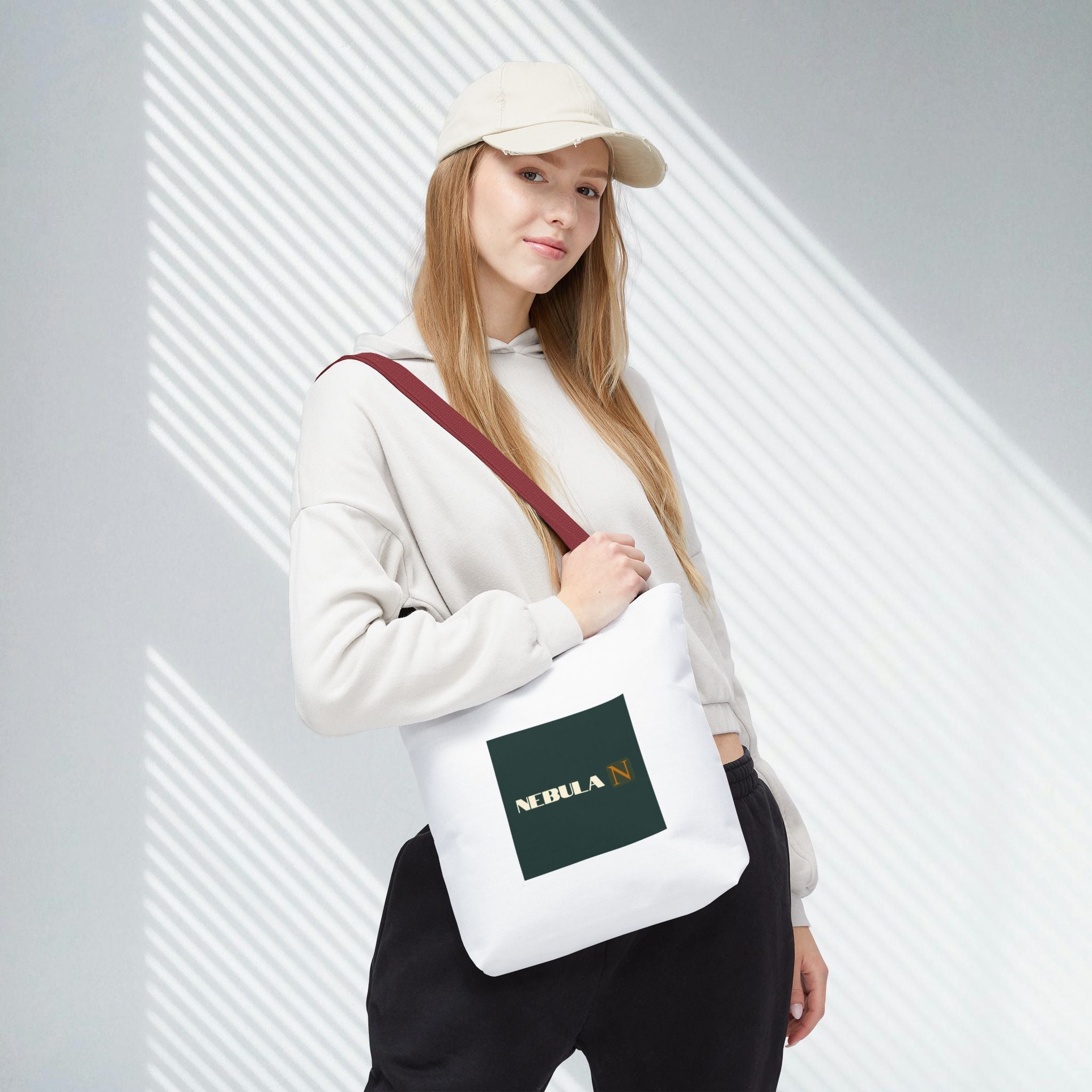 Nebula Line Tote Bag — Green Square Monogram Eco Tote