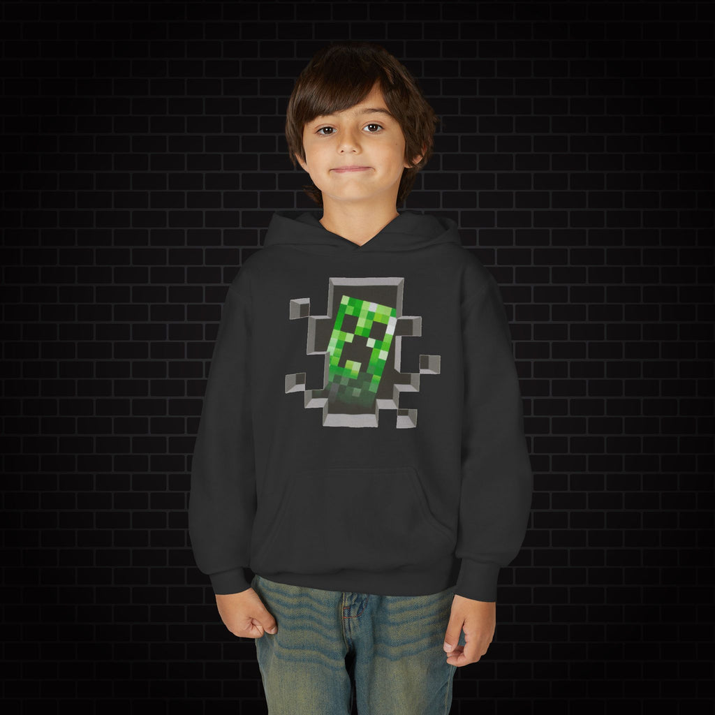 Youth Hoodie — Minecraft Creeper Gaming Sweatshirt
