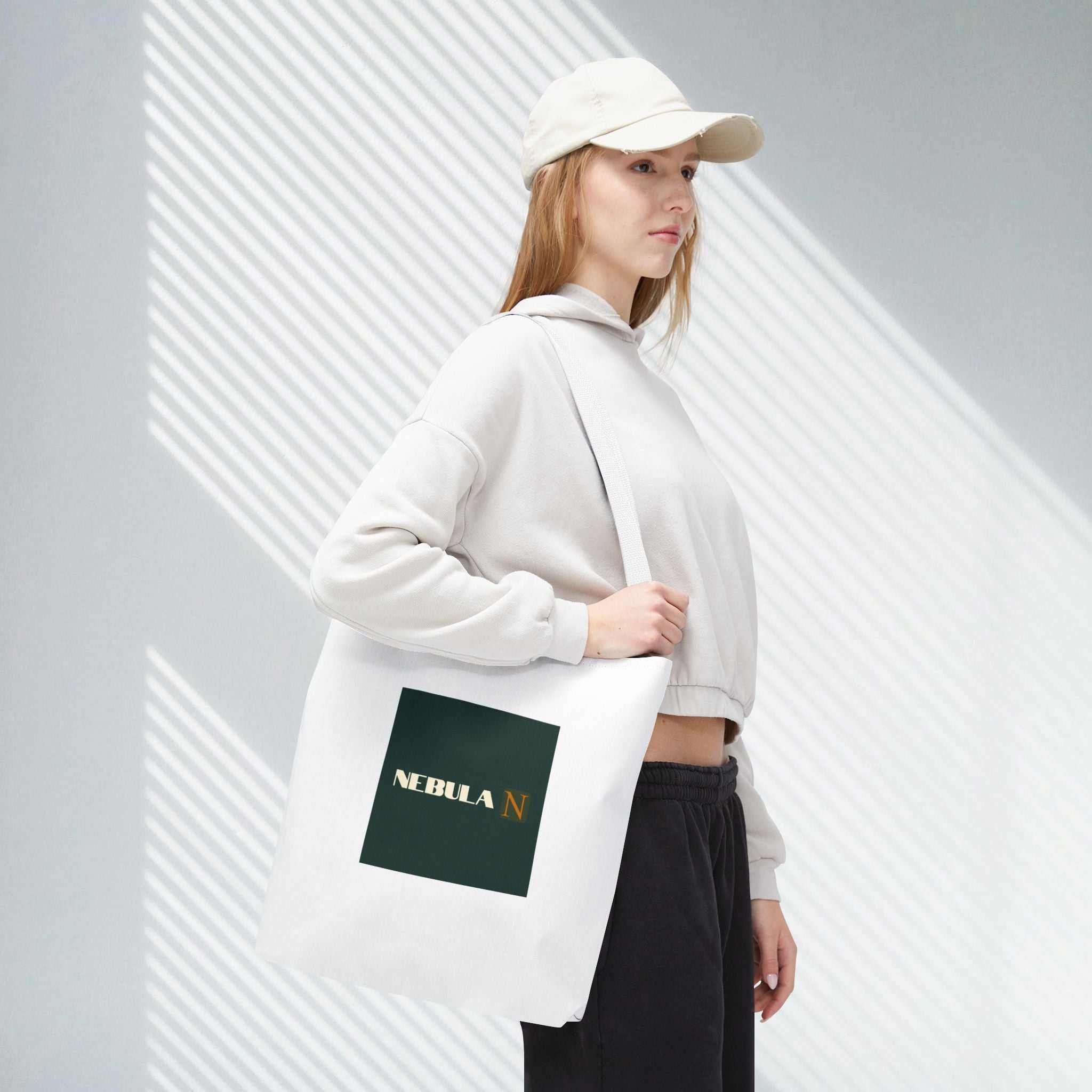 Nebula Line Tote Bag — Green Square Monogram Eco Tote