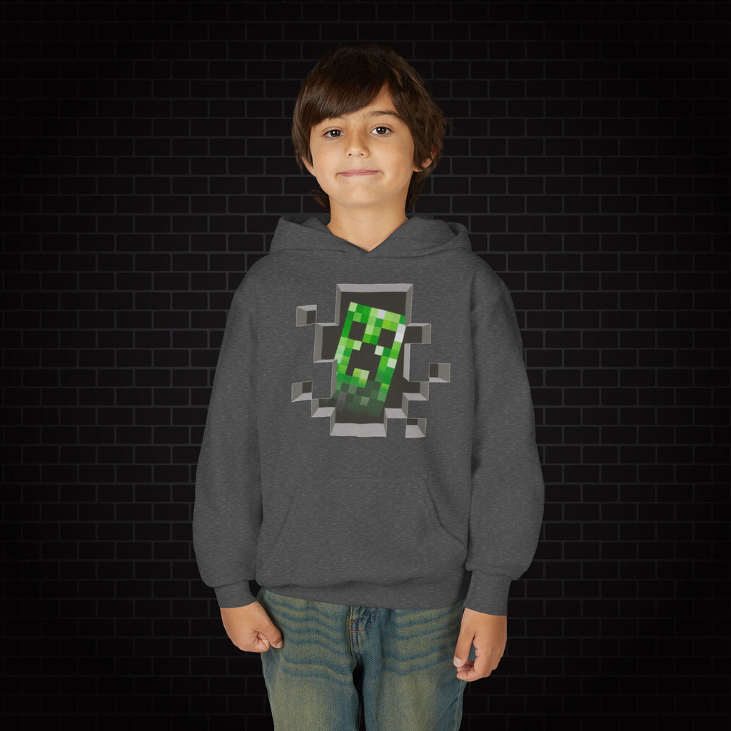 Youth Hoodie — Minecraft Creeper Gaming Sweatshirt