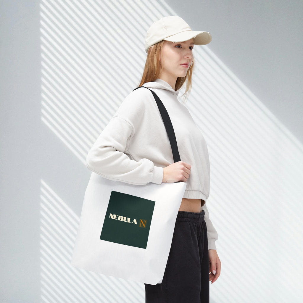 Nebula Line Tote Bag — Green Square Monogram Eco Tote