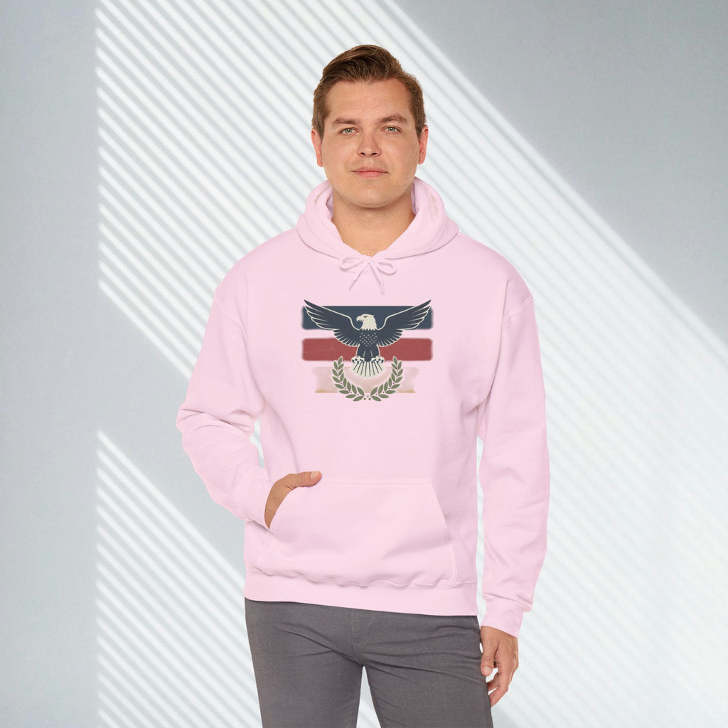 Pax Americana Eagle Hoodie - Vintage Flag & Laurel Design