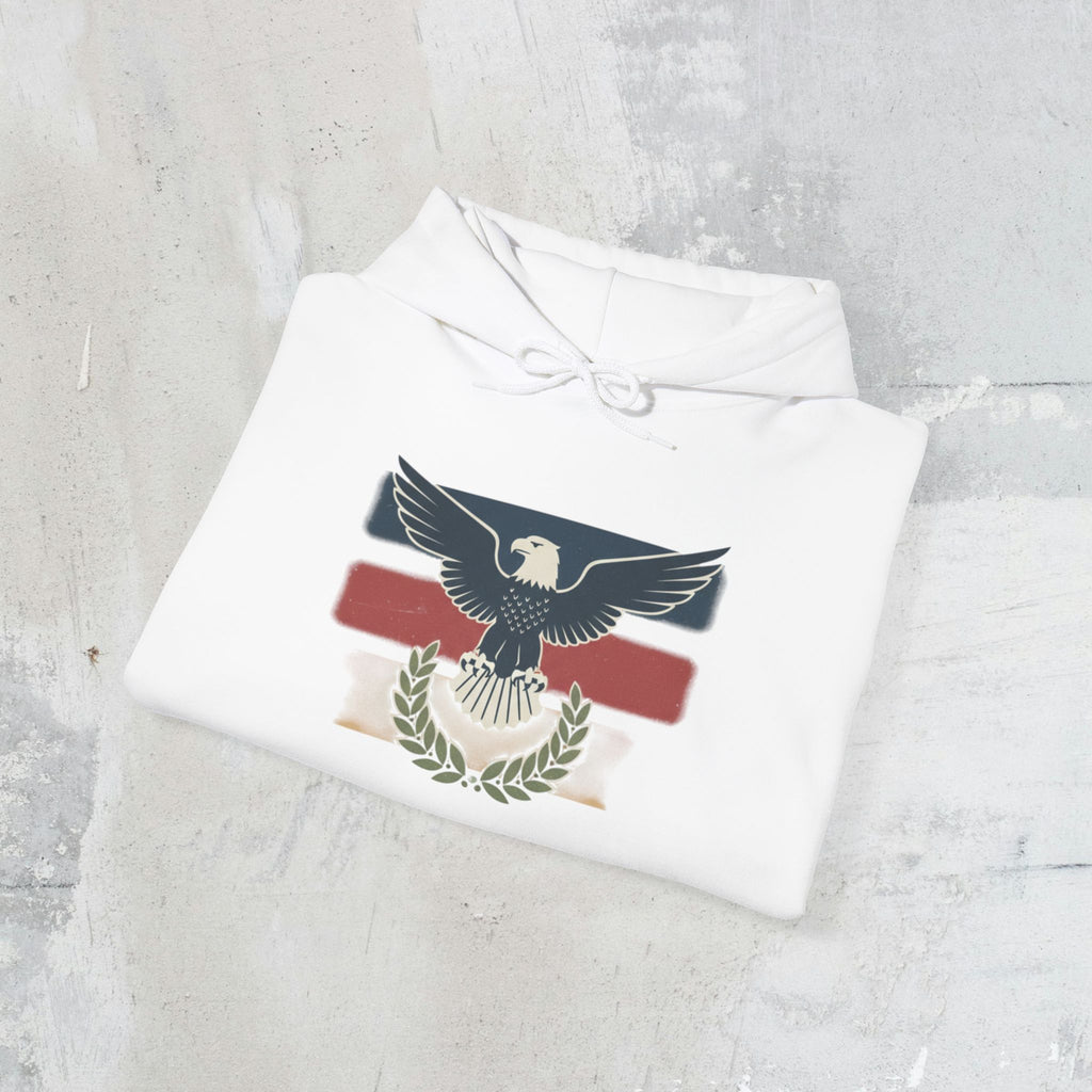 Pax Americana Eagle Hoodie - Vintage Flag & Laurel Design