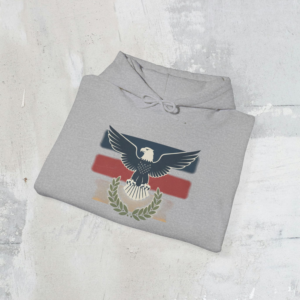 Pax Americana Eagle Hoodie - Vintage Flag & Laurel Design