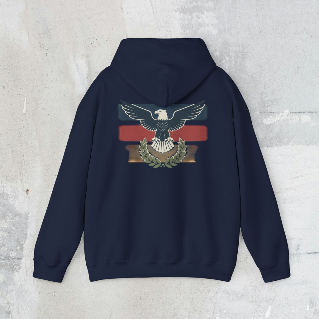 Pax Americana Eagle Hoodie - Vintage Flag & Laurel Design