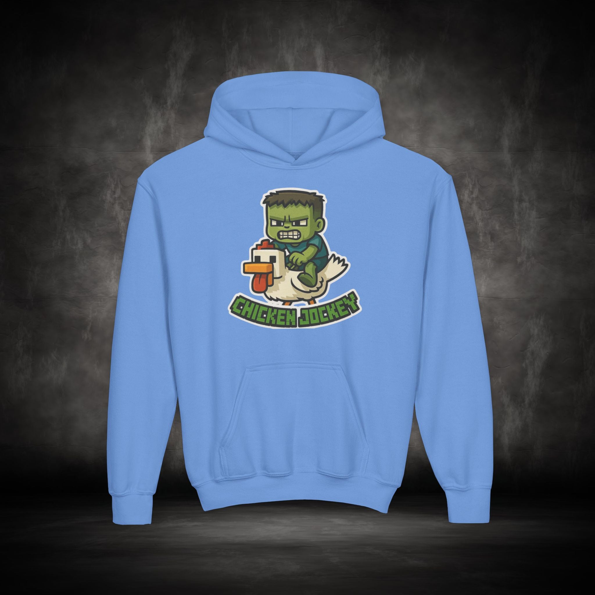 Youth Hoodie — "Chicken Jockey" Minecraft Kids Hooded Sweatshirt