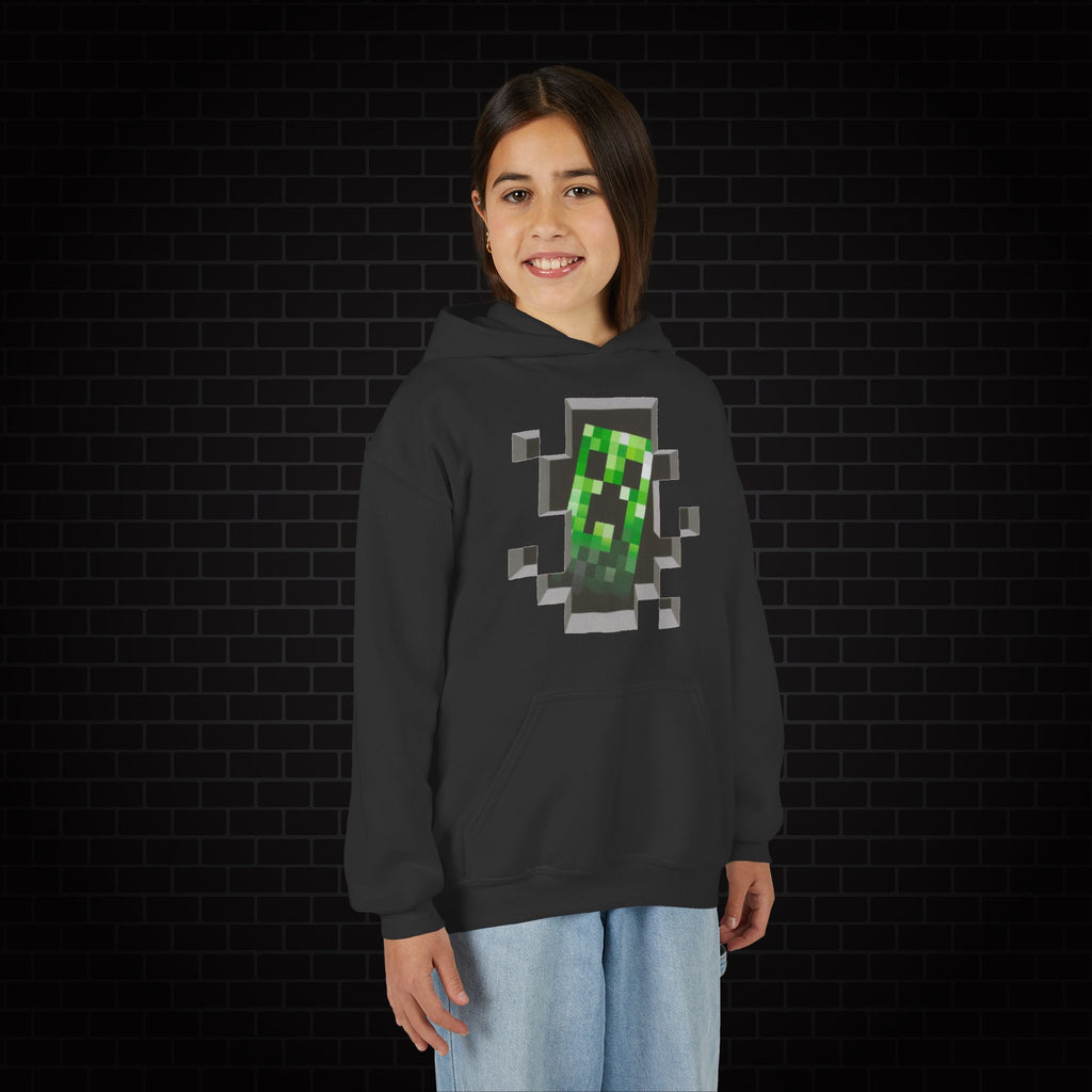 Youth Hoodie — Minecraft Creeper Gaming Sweatshirt