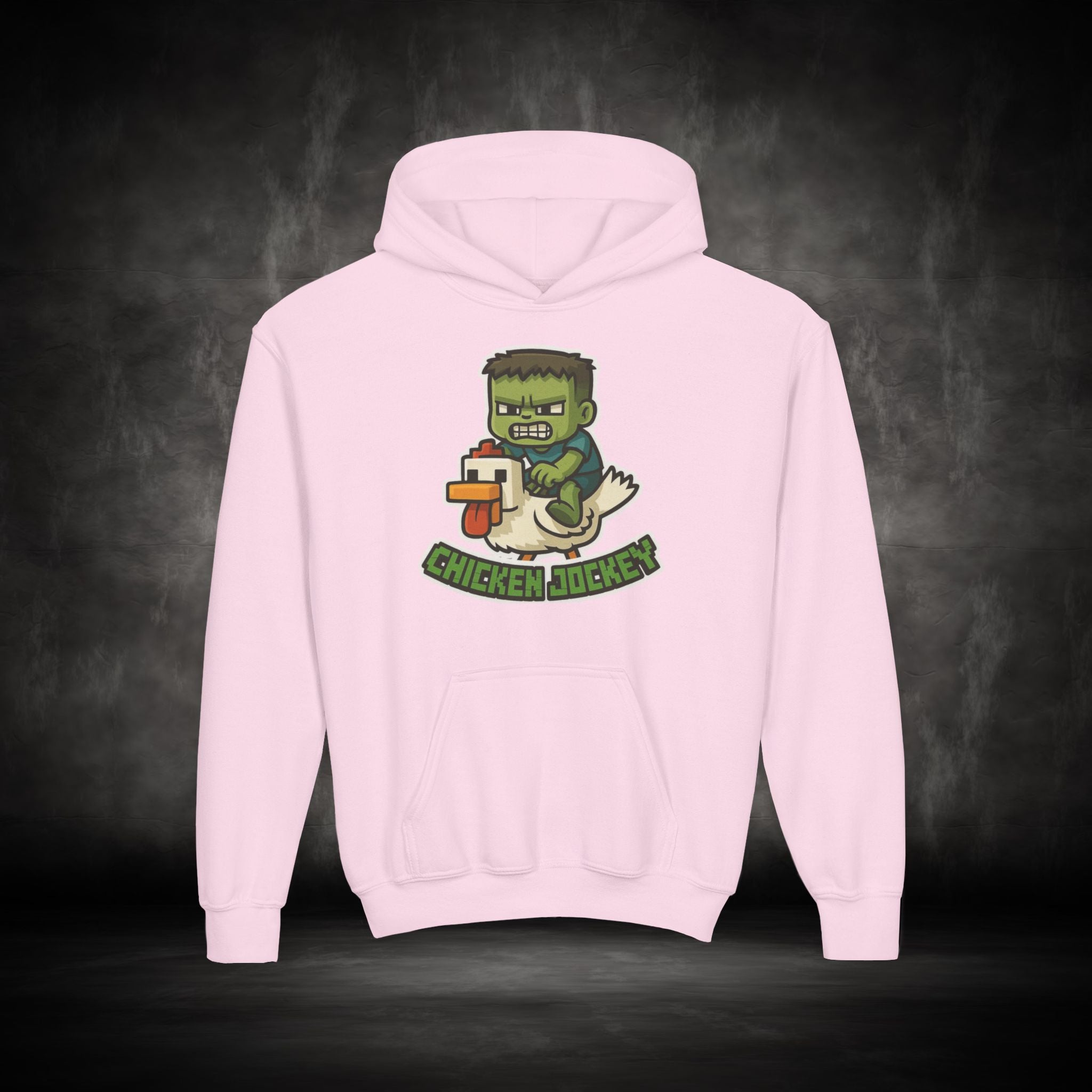 Youth Hoodie — "Chicken Jockey" Minecraft Kids Hooded Sweatshirt