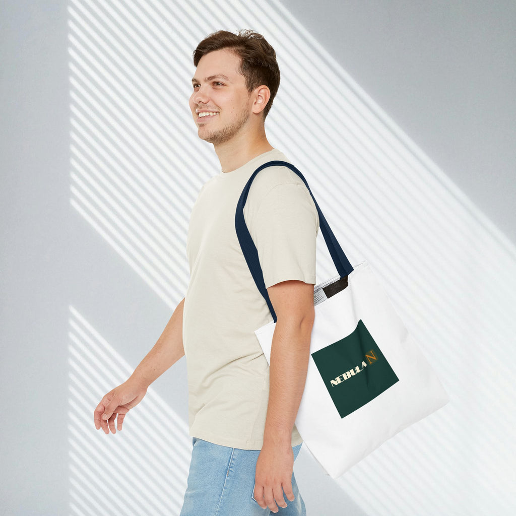 Nebula Line Tote Bag — Green Square Monogram Eco Tote
