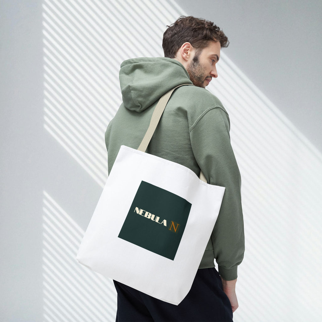 Nebula Line Tote Bag — Green Square Monogram Eco Tote