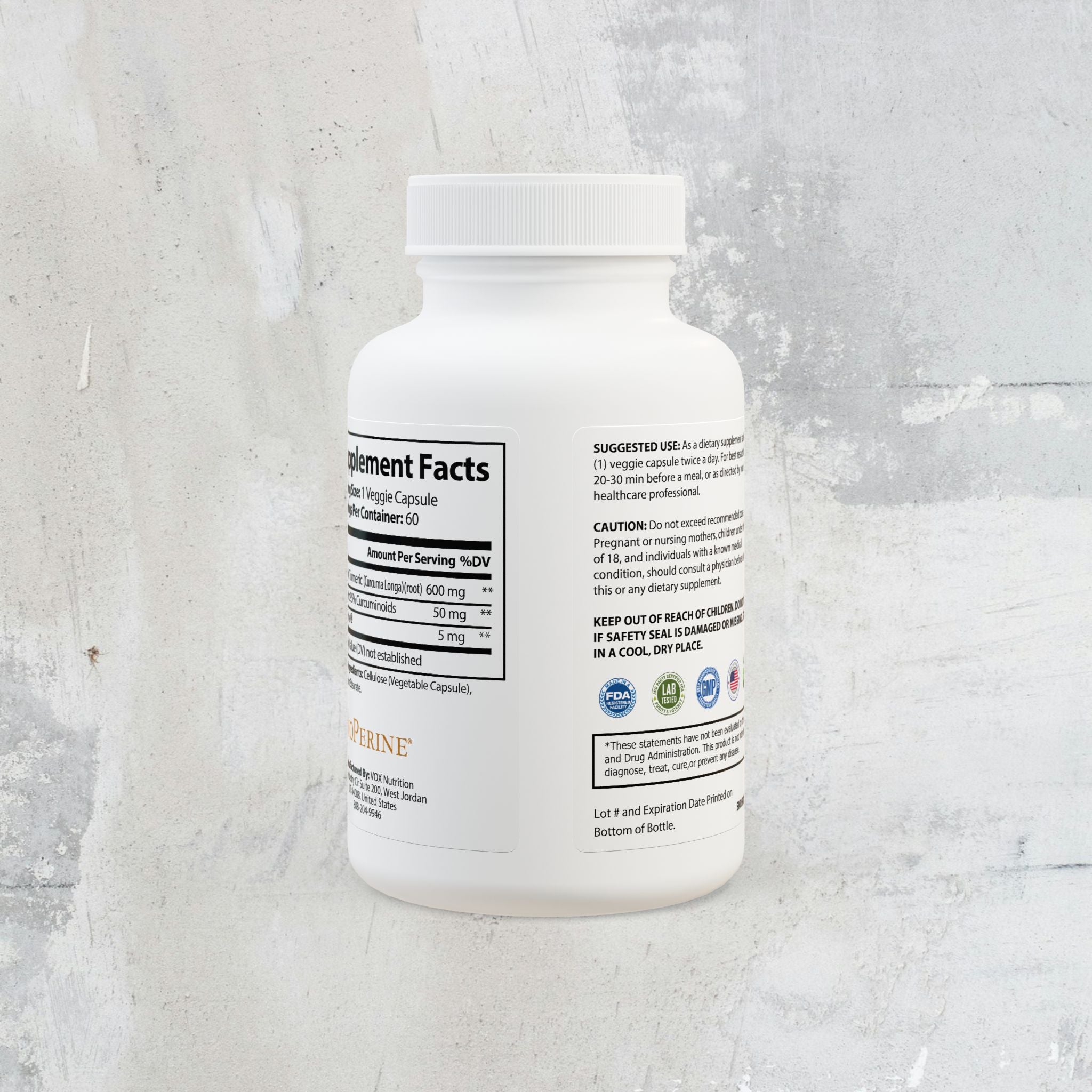 Nebula Turmeric with BioPerine® (Black Pepper Fruit Extract) Supplement (60 Capsules)