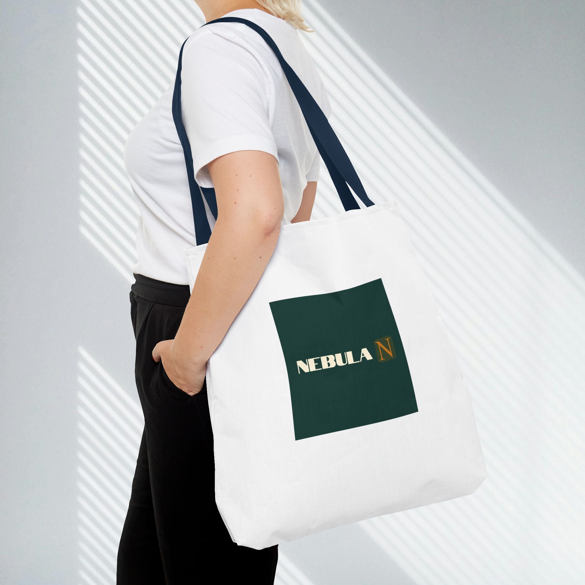 Nebula Line Tote Bag — Green Square Monogram Eco Tote