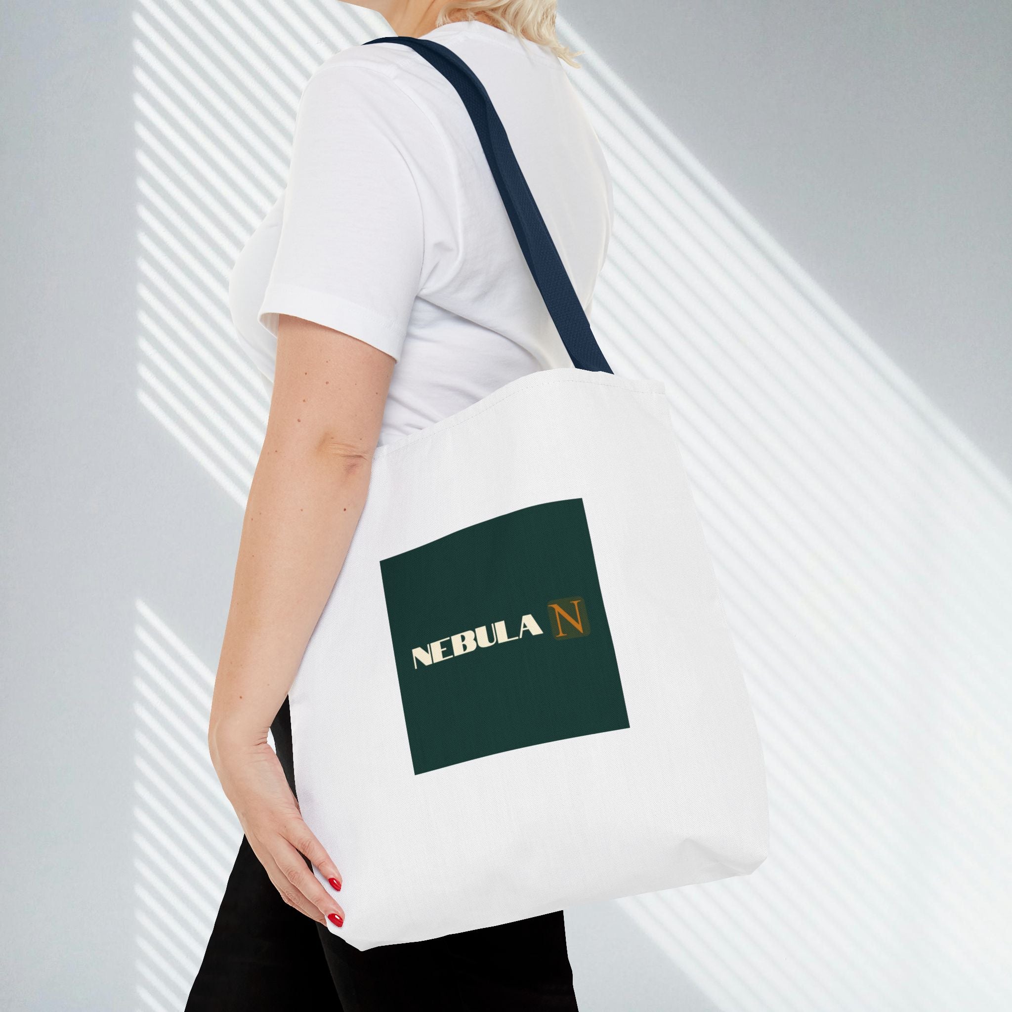 Nebula Line Tote Bag — Green Square Monogram Eco Tote