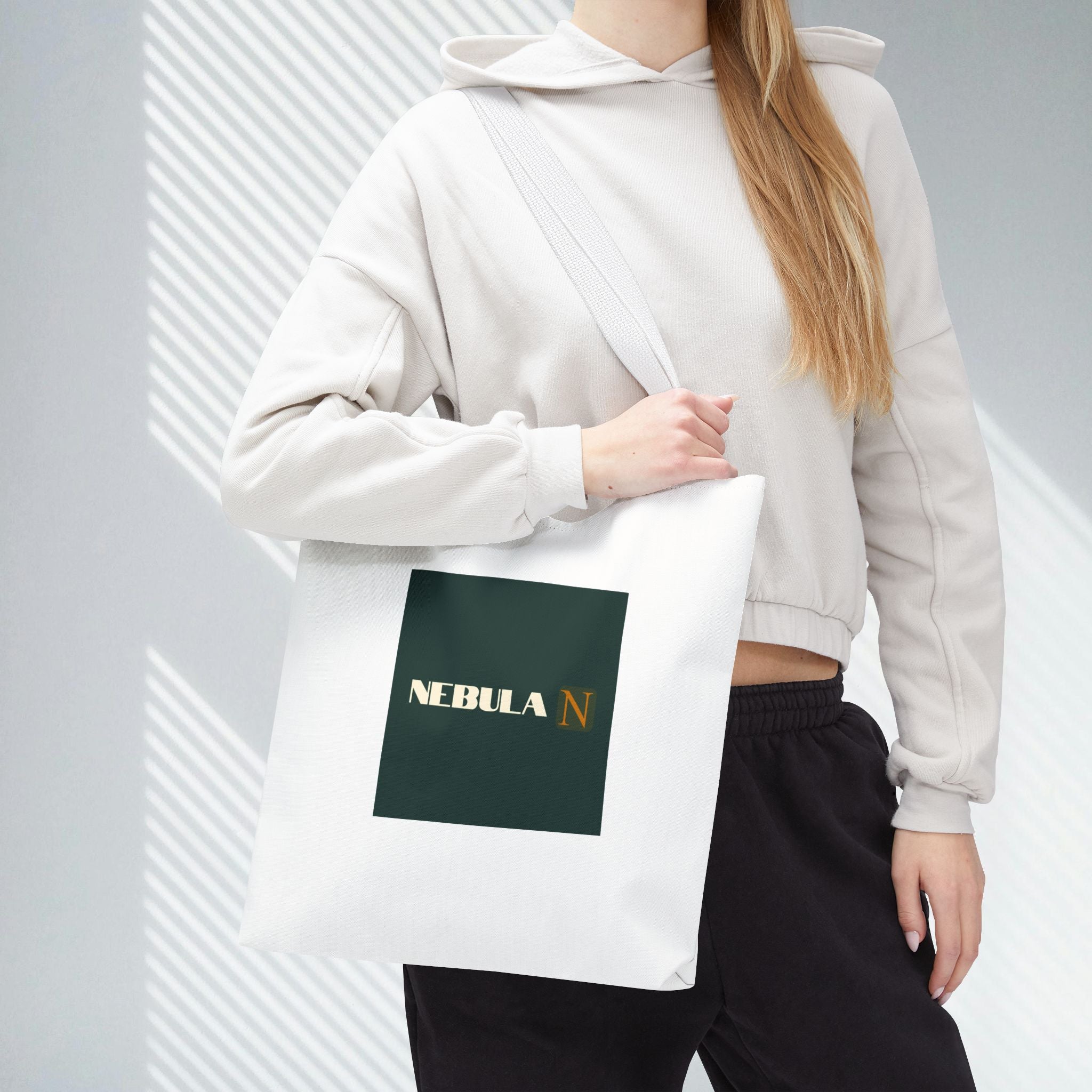 Nebula Line Tote Bag — Green Square Monogram Eco Tote