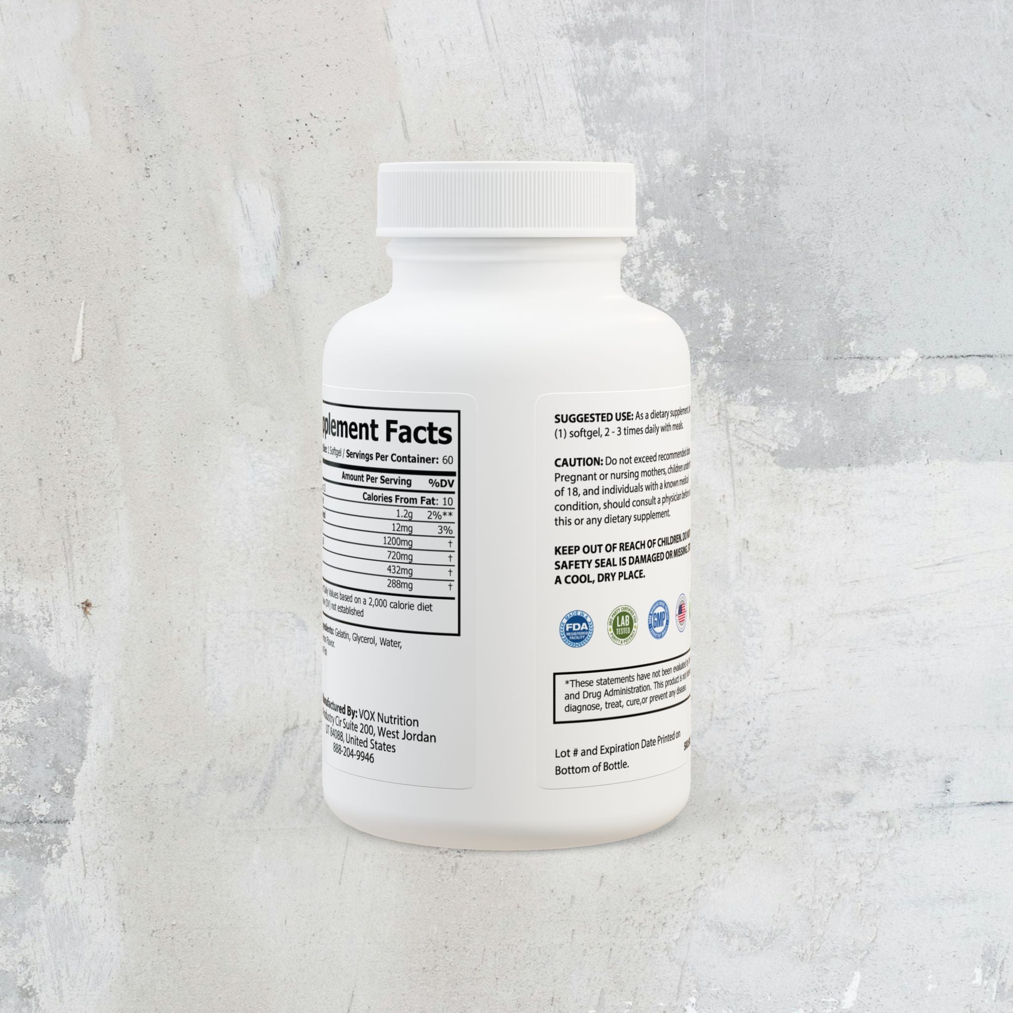 Nebula Omega 3 Fish Oil Supplement (60 Softgels)