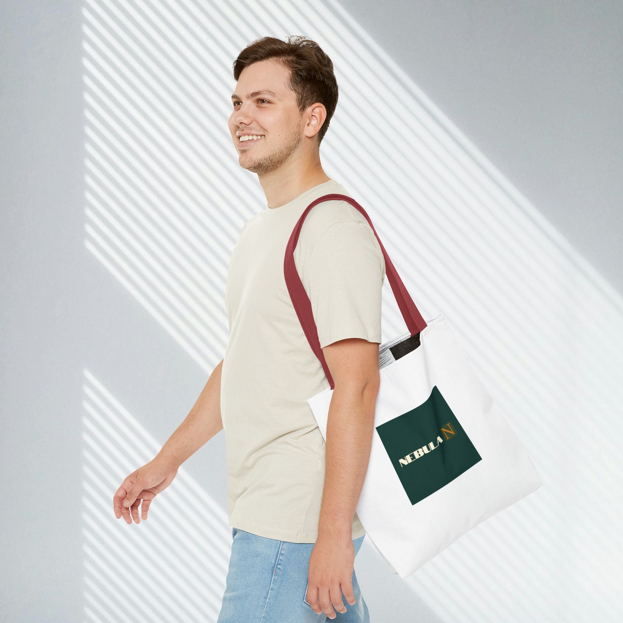 Nebula Line Tote Bag — Green Square Monogram Eco Tote
