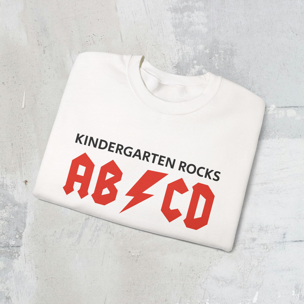 Kindergarten Rocks Sweatshirt — ACDC "ABCD" Band Parody Crewneck