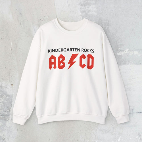Kindergarten Rocks Sweatshirt — ACDC "ABCD" Band Parody Crewneck