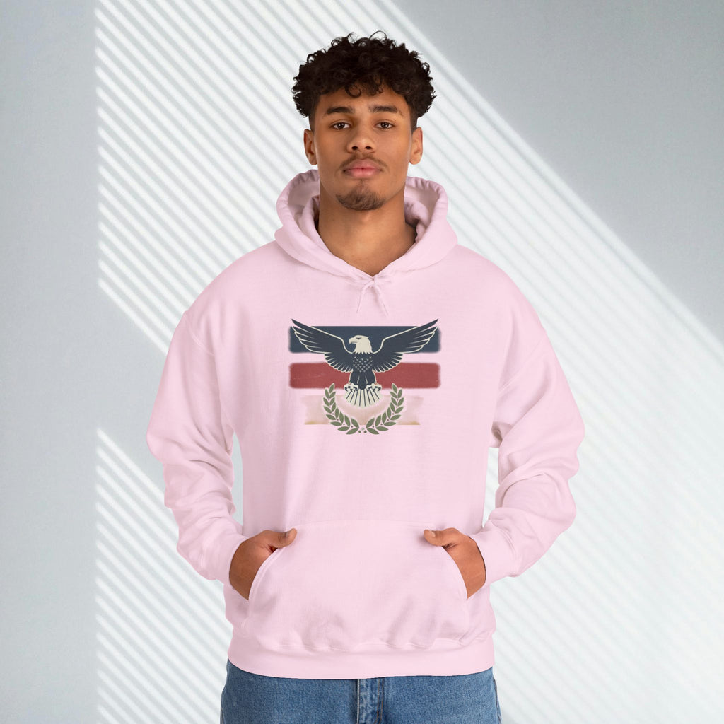 Pax Americana Eagle Hoodie - Vintage Flag & Laurel Design