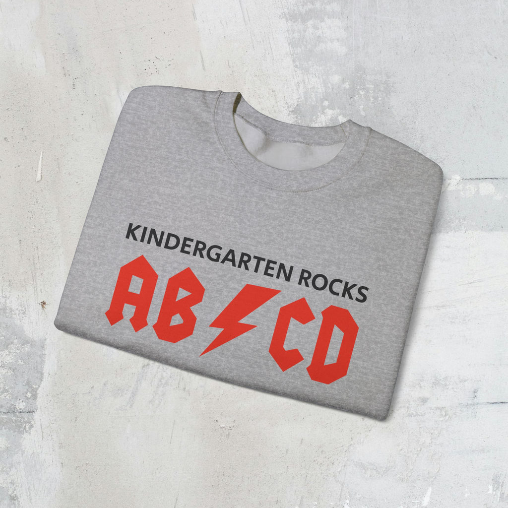 Kindergarten Rocks Sweatshirt — ACDC "ABCD" Band Parody Crewneck