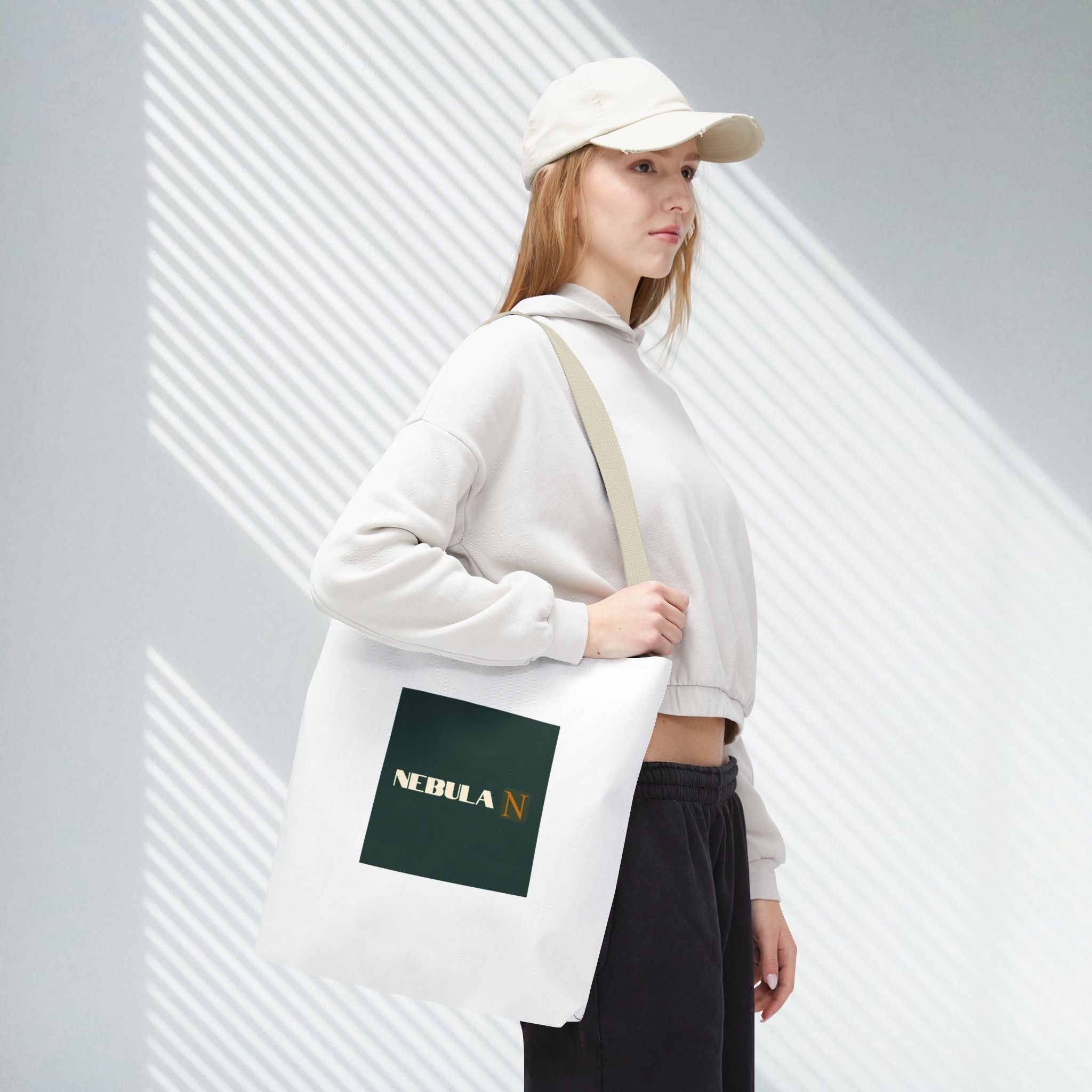 Nebula Line Tote Bag — Green Square Monogram Eco Tote