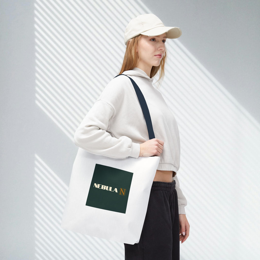 Nebula Line Tote Bag — Green Square Monogram Eco Tote