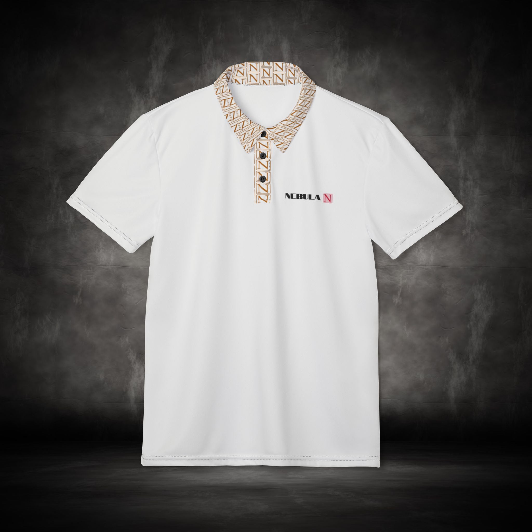 Nebula Line Designer White Polo Shirt