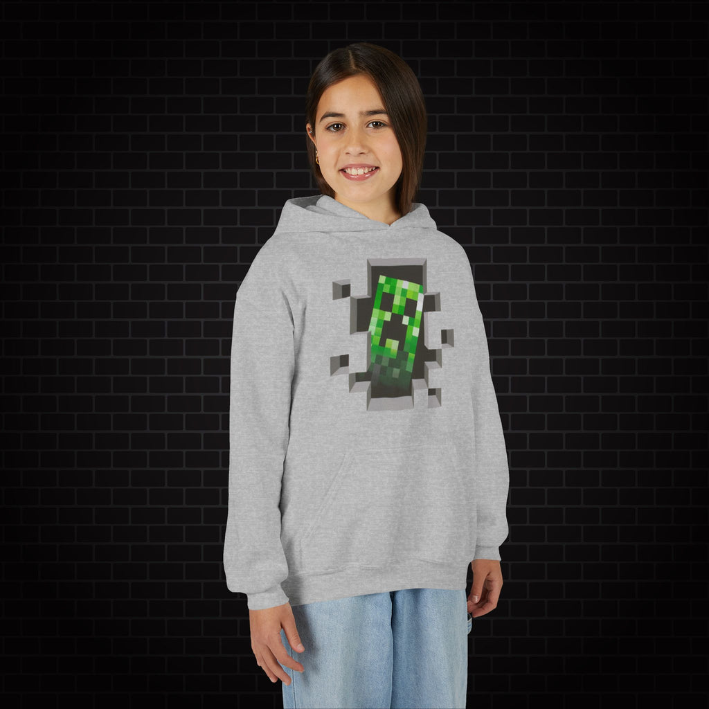 Youth Hoodie — Minecraft Creeper Gaming Sweatshirt
