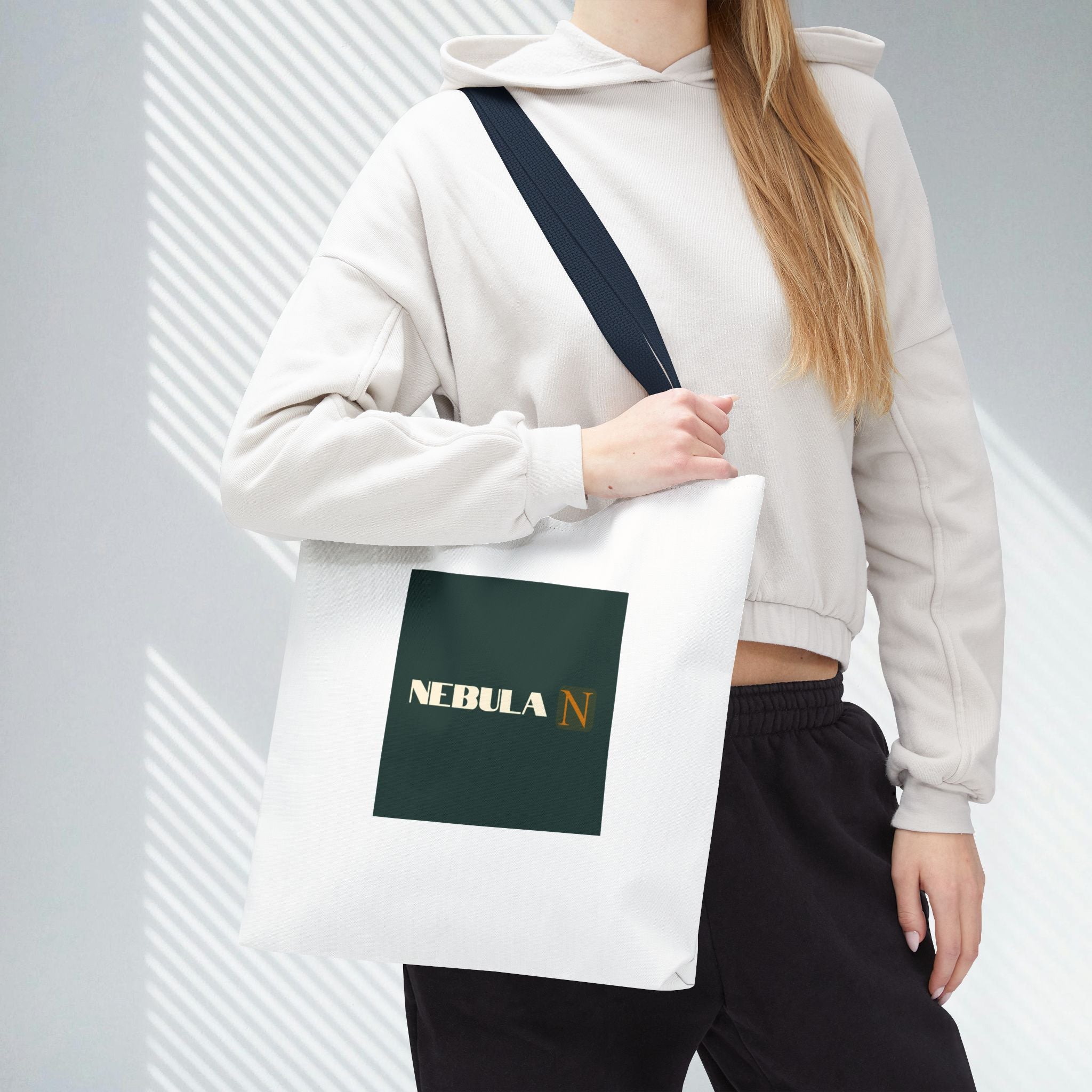 Nebula Line Tote Bag — Green Square Monogram Eco Tote