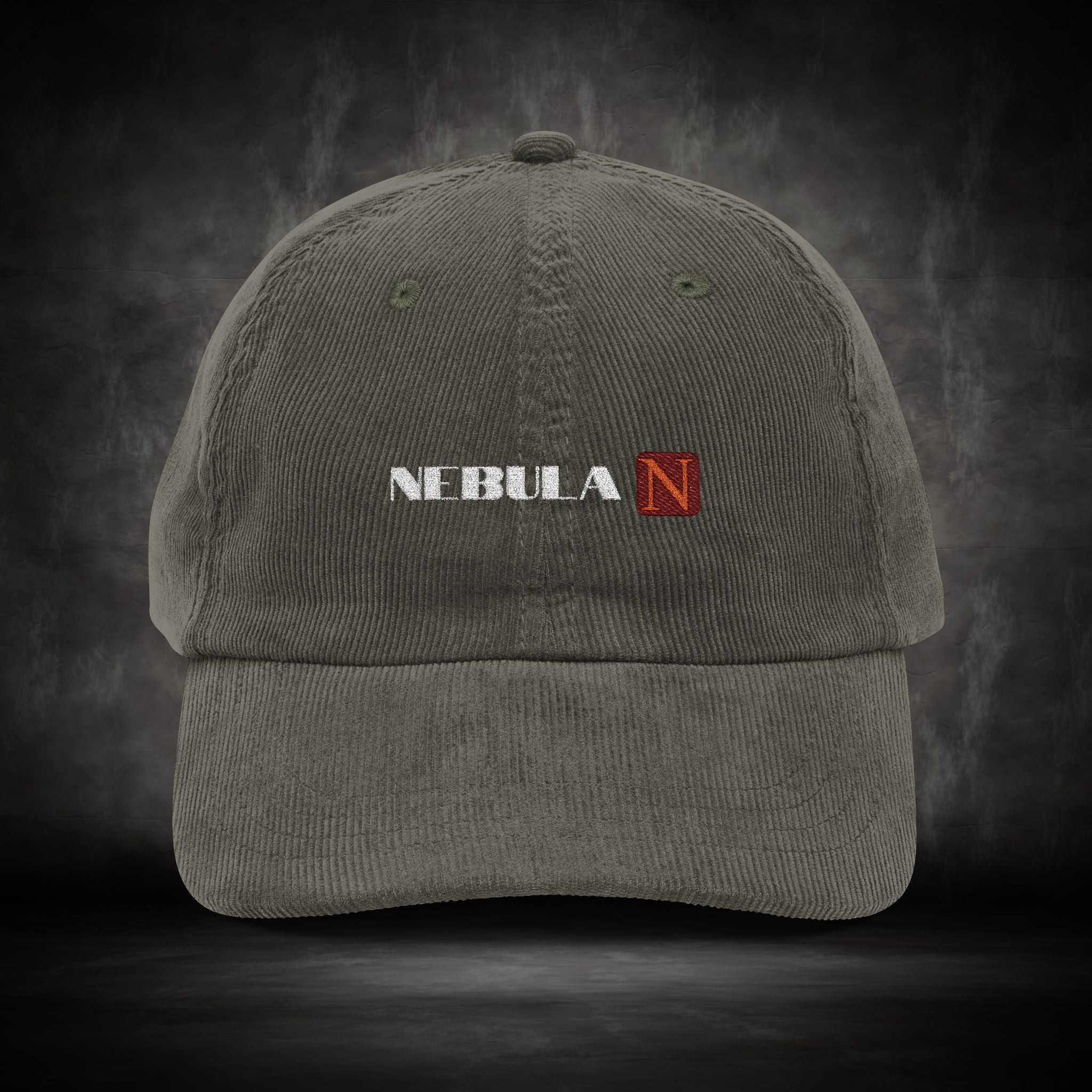 Nebula Line Vintage Corduroy Embroidered Cap — Retro Rustic Dad Hat