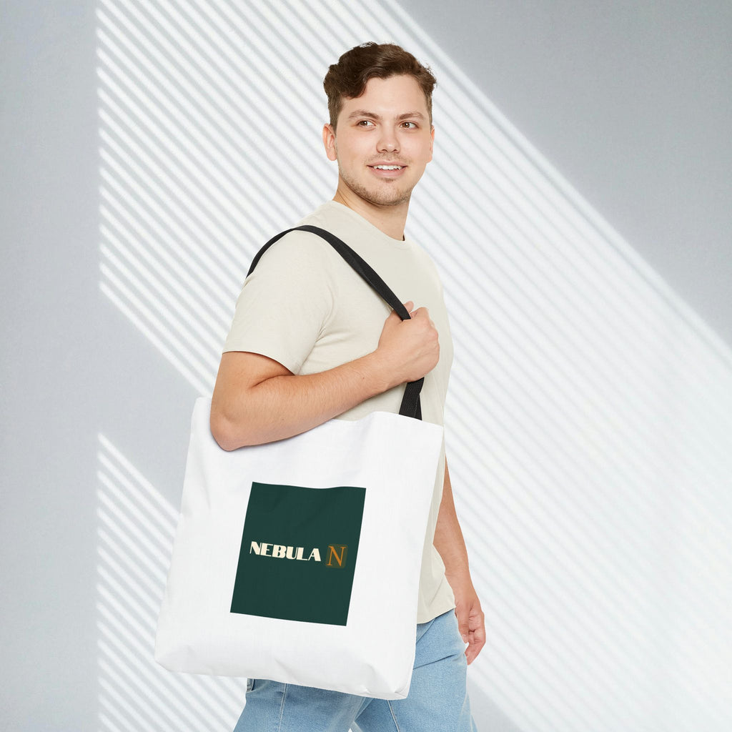 Nebula Line Tote Bag — Green Square Monogram Eco Tote
