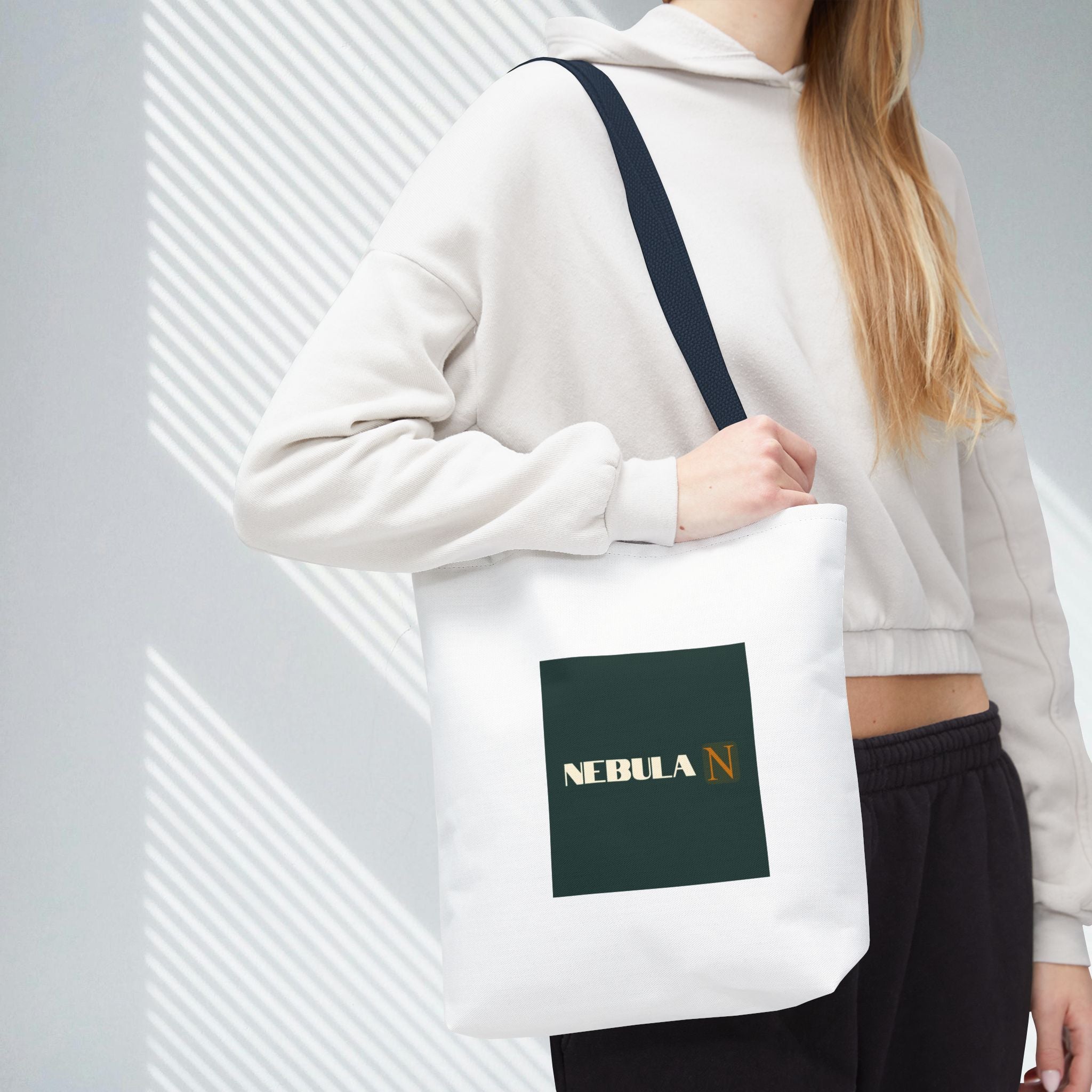 Nebula Line Tote Bag — Green Square Monogram Eco Tote